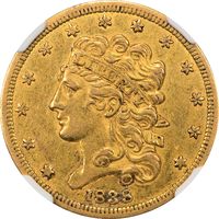 1838 Classic Head Gold Half Eagle ($5) Obverse Image