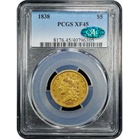 1838 Classic Head Gold Half Eagle ($5) Obverse Image