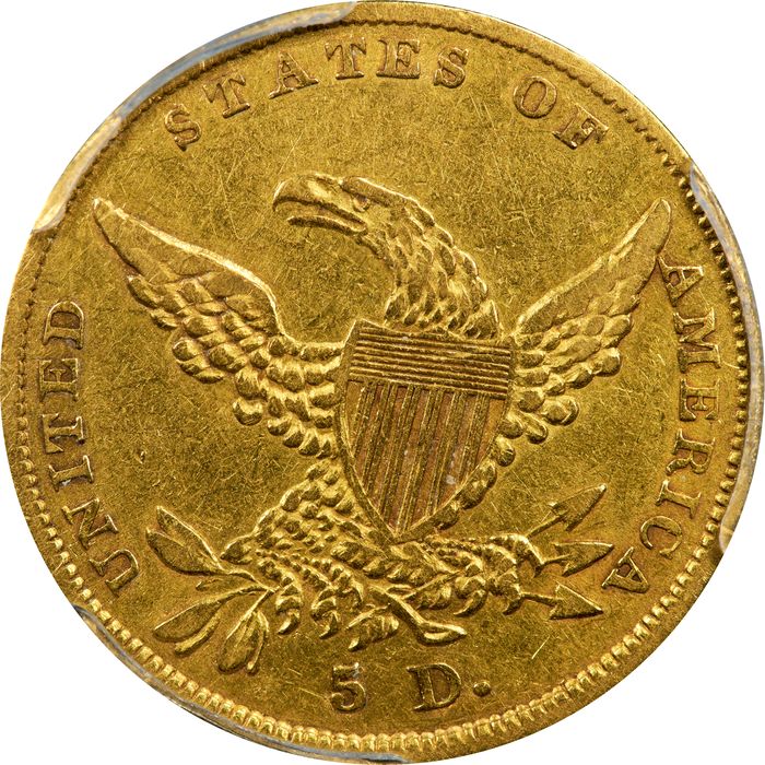 1838 Classic Head Gold Half Eagle ($5) Photo 4