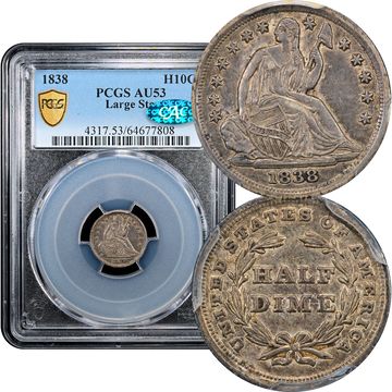1838 Large Stars Seated Liberty Half Dime (h10c) Composite Image