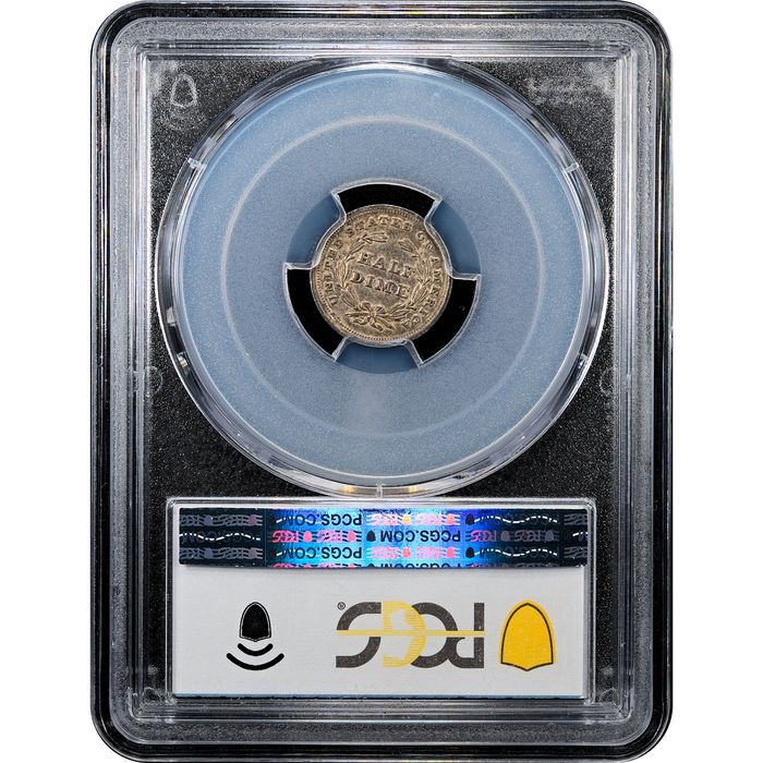 1838 Large Stars Seated Liberty Half Dime (h10c) Reverse Slab Image