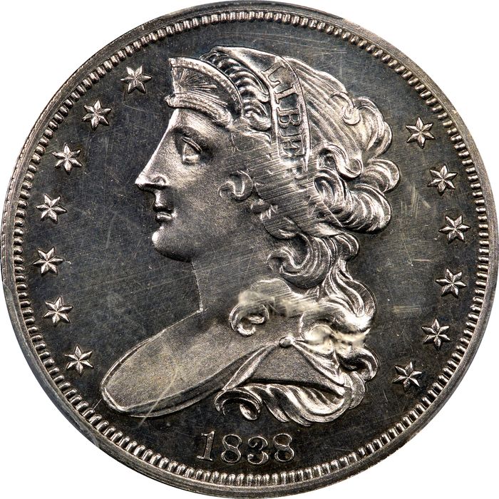1838 Pattern Half Dollar (50c) J-73 Restrike Photo 3