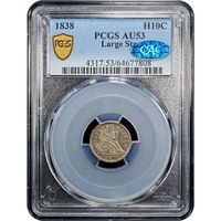 1838 Seated Liberty Half Dime (H10C) No Drapery, Large Stars Obverse Slab Image