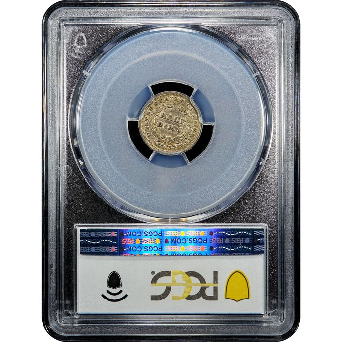 1838 Seated Liberty Half Dime (H10C) No Drapery, Large Stars Reverse Slab Image