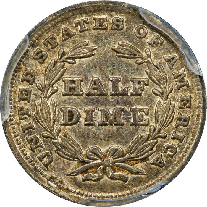 1838 Seated Liberty Half Dime (H10C) No Drapery, Large Stars Reverse Image