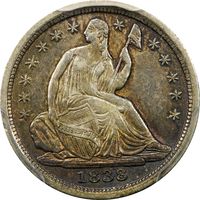 1838 Seated Liberty Half Dime (H10C) No Drapery, Small Stars Obverse Image