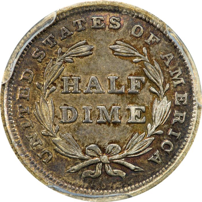 1838 Seated Liberty Half Dime (H10C) No Drapery, Small Stars Reverse Image