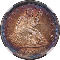 1838 Seated Liberty Quarter (25c) No Drapery Obverse Image