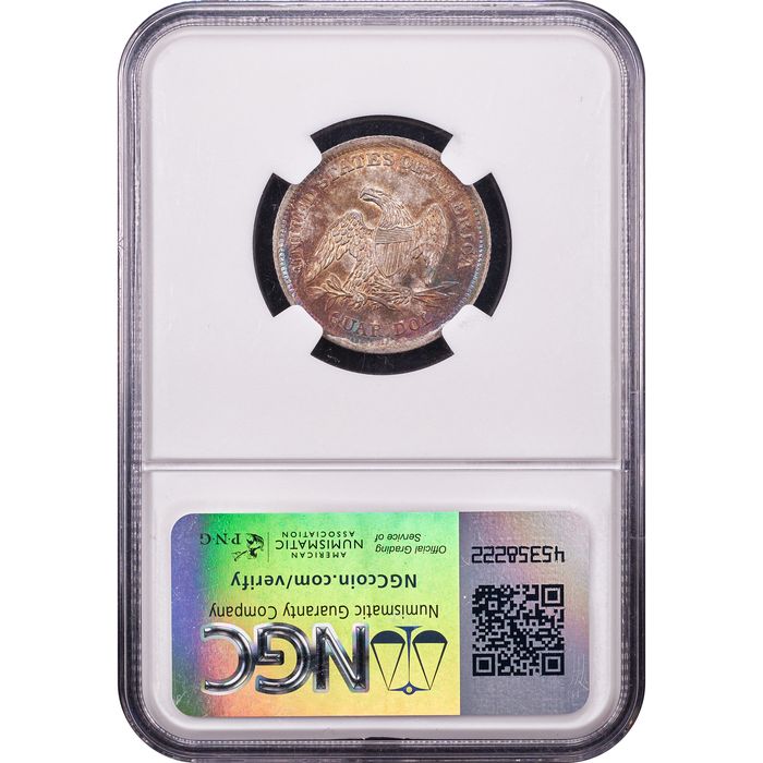 1838 Seated Liberty Quarter (25c) No Drapery Reverse Slab Image