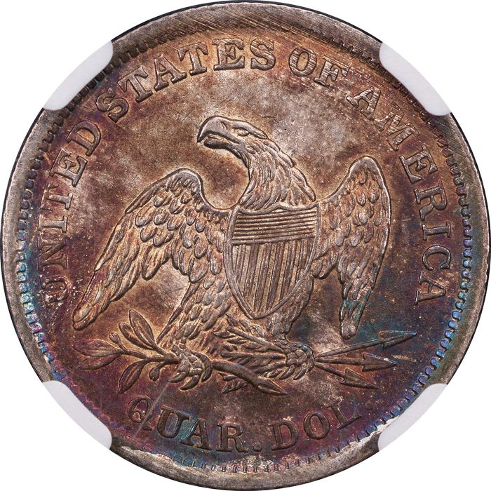 1838 Seated Liberty Quarter (25c) No Drapery Reverse Image