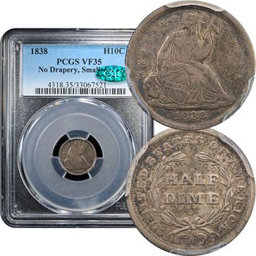 1838 Small Stars Seated Liberty Half Dime (h10c) Composite Image