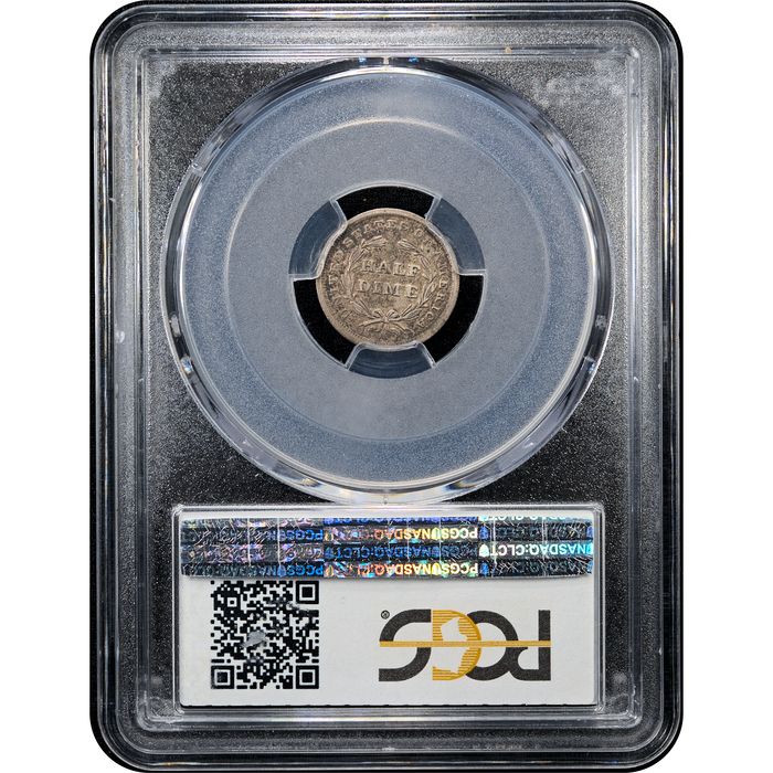 1838 Small Stars Seated Liberty Half Dime (h10c) Reverse Slab Image