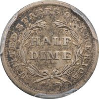 1838 Small Stars Seated Liberty Half Dime (h10c) Reverse Image