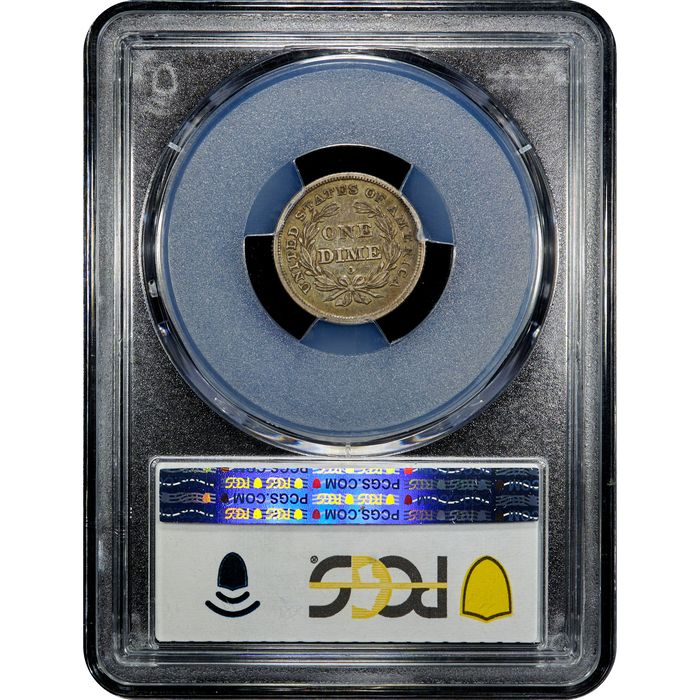 1839-O Seated Liberty Dime (10c) No Drapery Reverse Slab Image