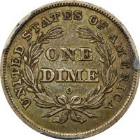 1839-O Seated Liberty Dime (10c) No Drapery Reverse Image