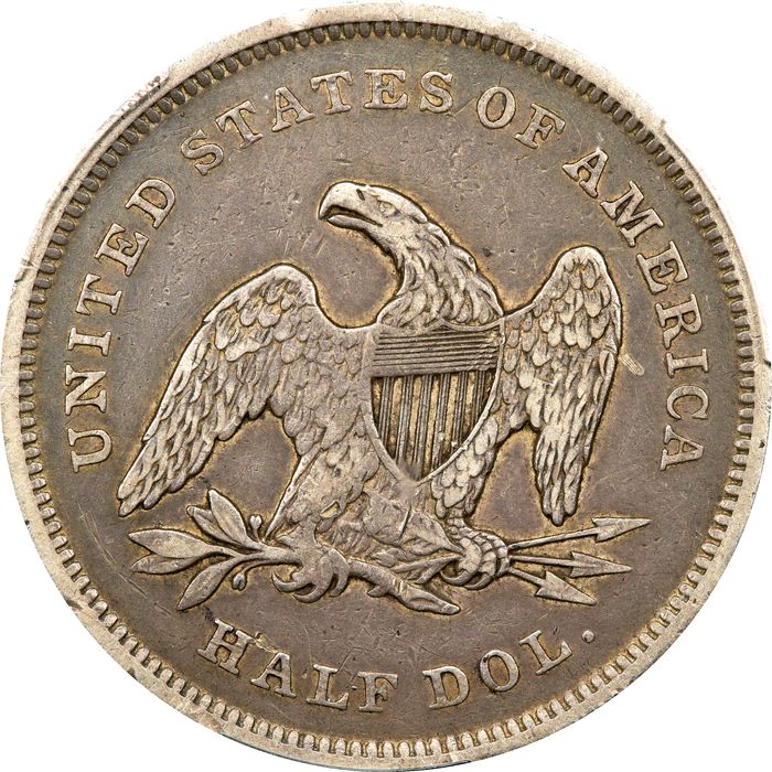 1839 Seated Liberty Half Dollar (50c) Drapery Photo 4