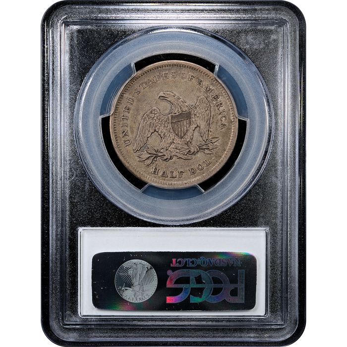 1839 Seated Liberty Half Dollar (50c) Drapery Reverse Slab Image