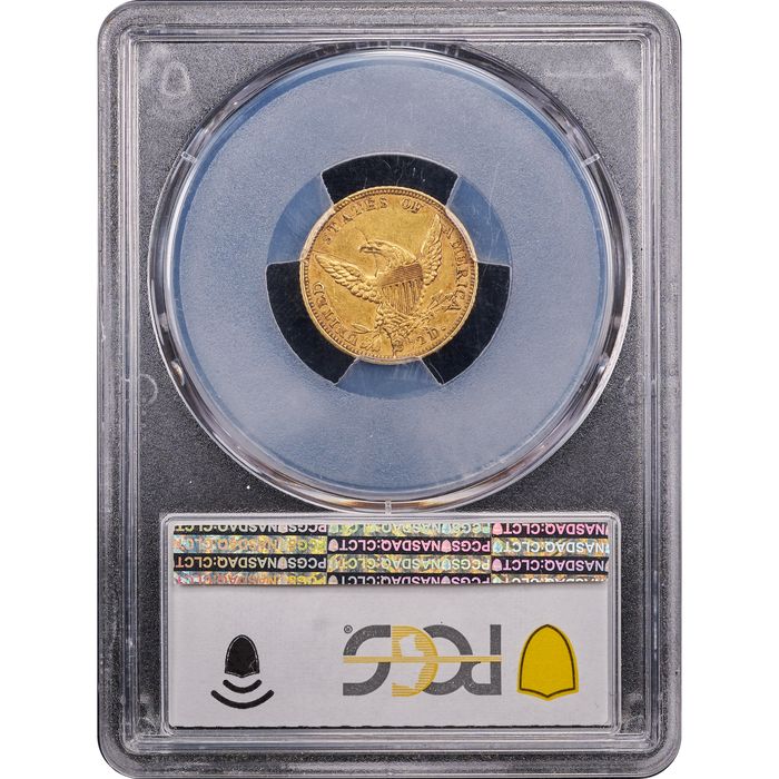 1839/8-C Classic Head Gold Quarter Eagle ($2.50) Reverse Slab Image
