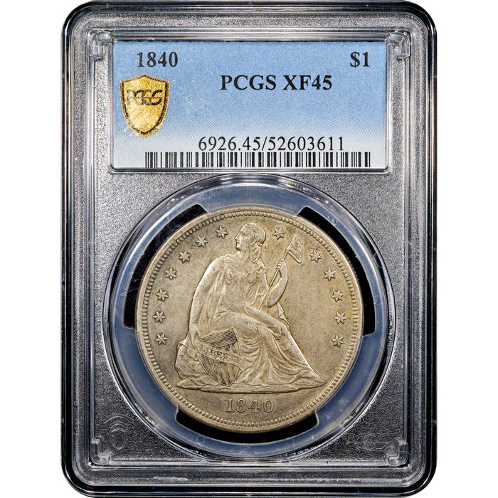 1840 Seated Liberty Dollar ($1) Obverse Slab Image