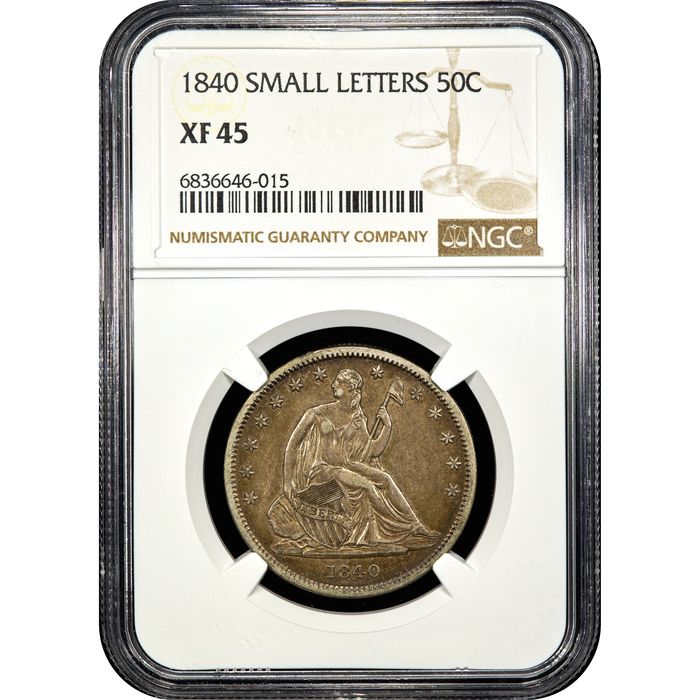 1840 Seated Liberty Half Dollar (50c) Small Letters Obverse Image