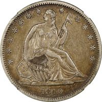 1840 Seated Liberty Half Dollar (50c) Small Letters Photo 3