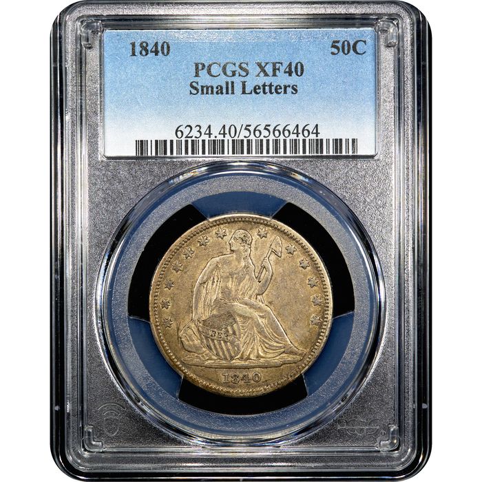 1840 Seated Liberty Half Dollar (50c) Small Letters Obverse Slab Image