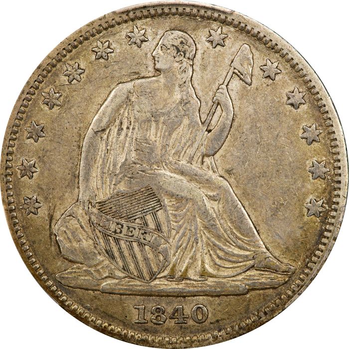 1840 Seated Liberty Half Dollar (50c) Small Letters Obverse Image