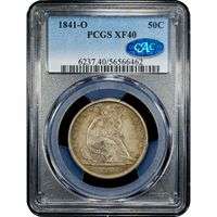 1841-O Seated Liberty Half Dollar (50c) Obverse Slab Image