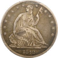 1842-O Seated Liberty Half Dollar (50c) Small Date, Rev of 1839 Obverse Image