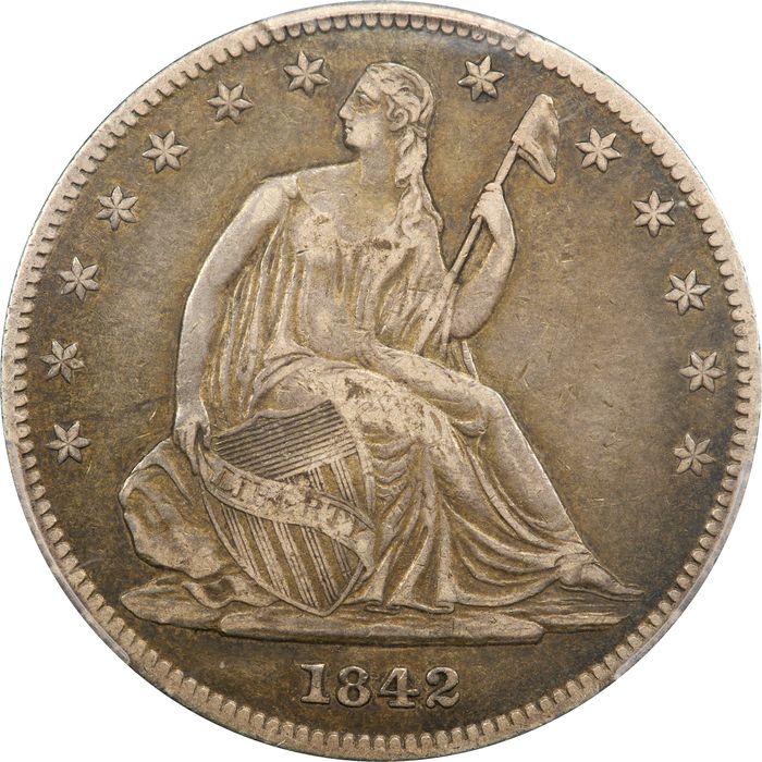 1842-O Seated Liberty Half Dollar (50c) Small Date, Rev of 1839 Obverse Image