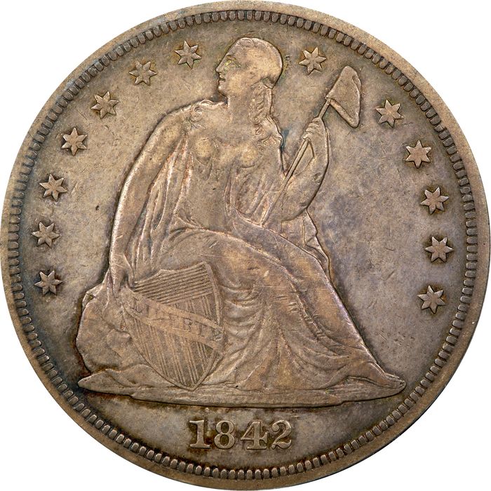 1842 Seated Liberty Dollar ($1) Photo 3