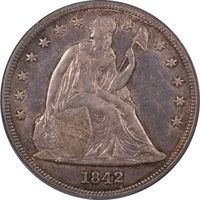 1842 Seated Liberty Dollar ($1) Obverse Image