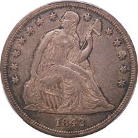 1842 Seated Liberty Dollar ($1) Obverse Image