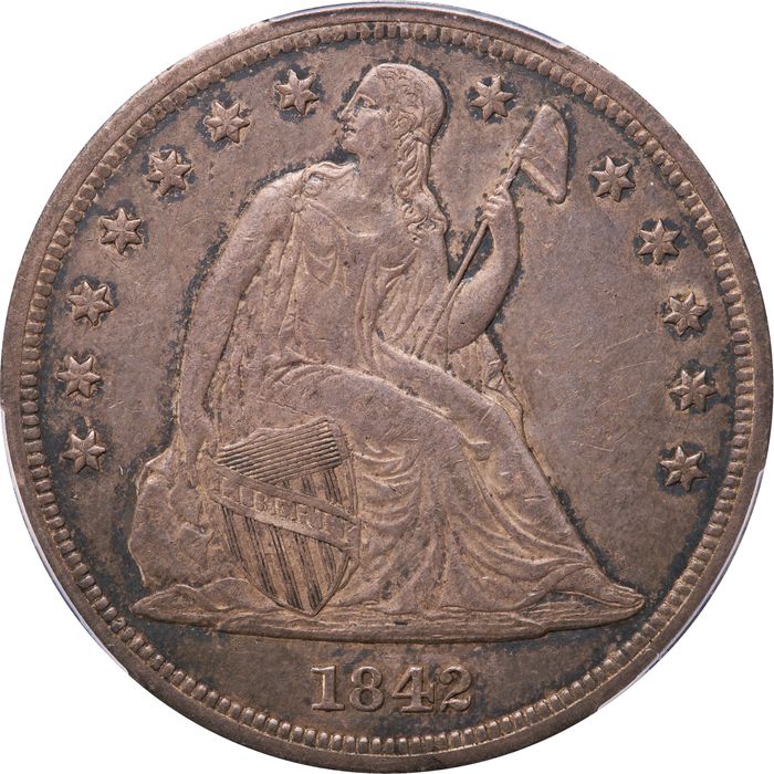 1842 Seated Liberty Dollar ($1) Obverse Image