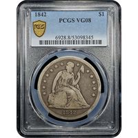1842 Seated Liberty Dollar ($1) Obverse Slab Image