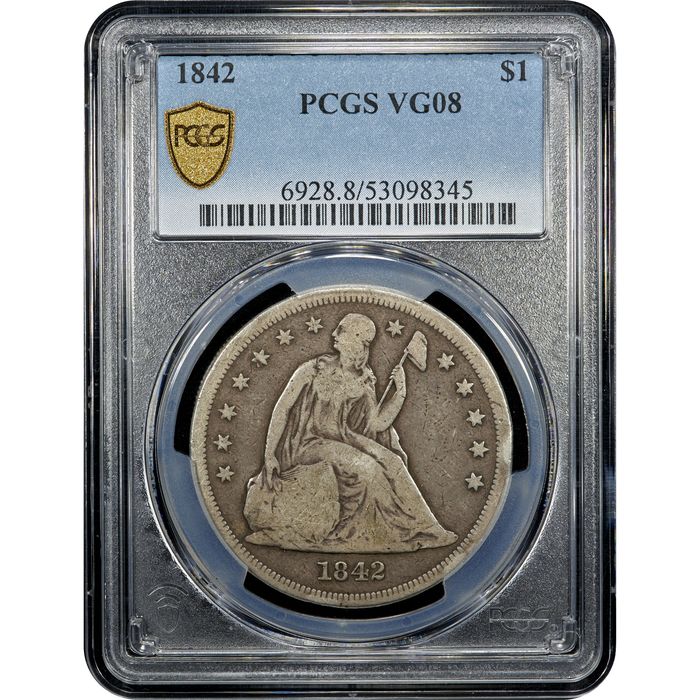 1842 Seated Liberty Dollar ($1) Obverse Slab Image