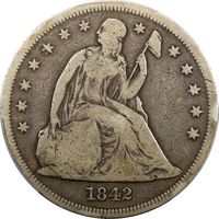 1842 Seated Liberty Dollar ($1) Obverse Image