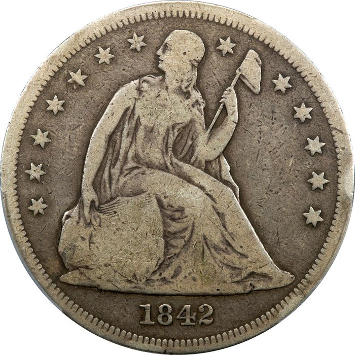 1842 Seated Liberty Dollar ($1) Obverse Image