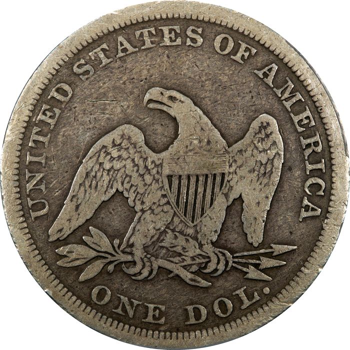 1842 Seated Liberty Dollar ($1) Reverse Image