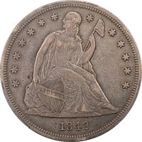 1842 Seated Liberty Dollar ($1) Obverse Image