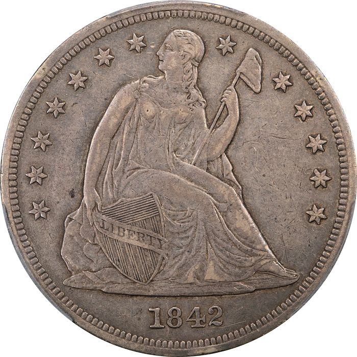 1842 Seated Liberty Dollar ($1) Obverse Image