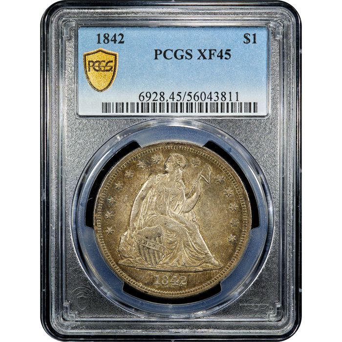 1842 Seated Liberty Dollar ($1) Obverse Slab Image