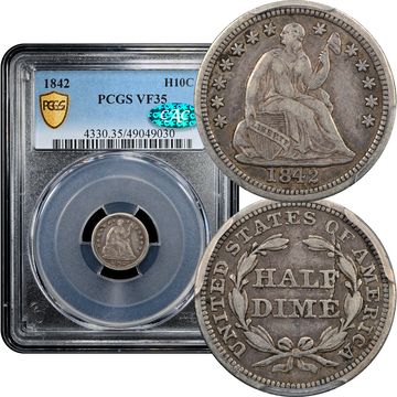 1842 Seated Liberty Half Dime (h10c) Composite Image