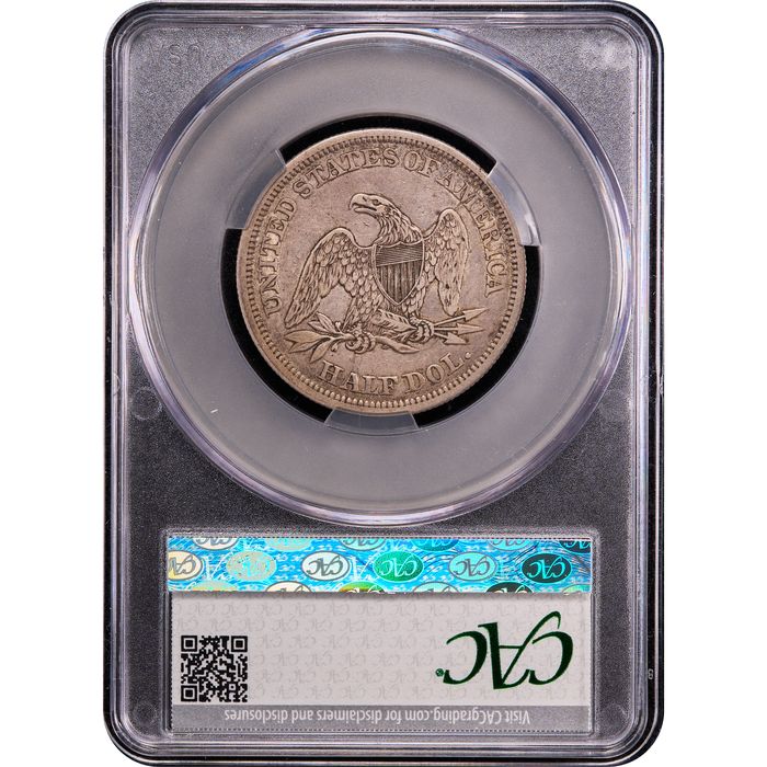 1842 Seated Liberty Half Dollar (50c) Small Date, Rev of 1842 Reverse Image