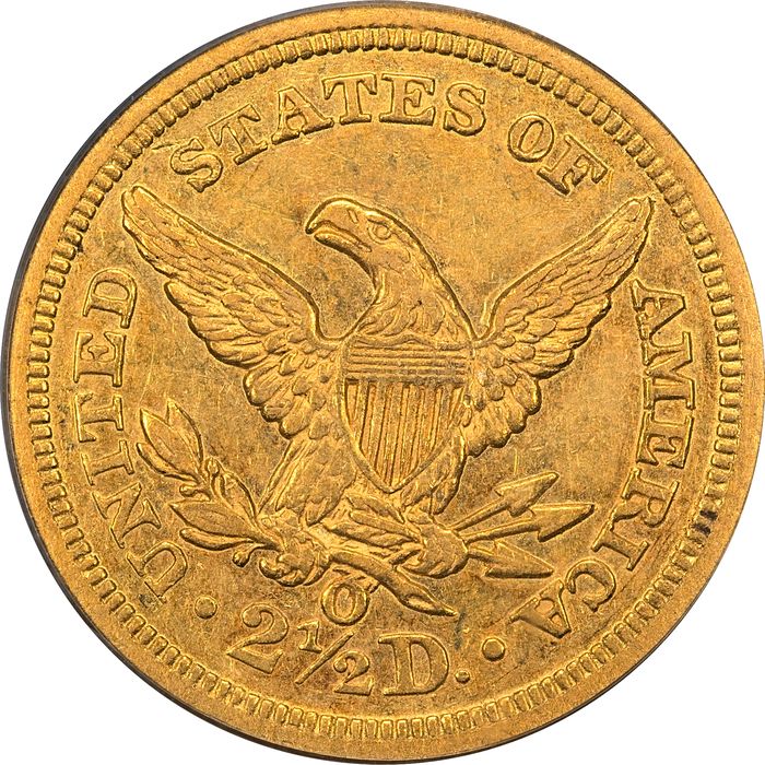 1843-O Liberty Gold Quarter Eagle ($2.50) Small Date Reverse Image