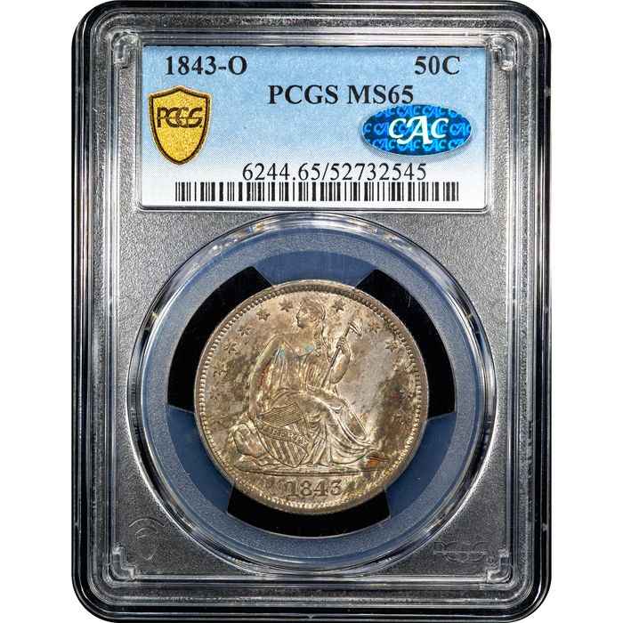 1843-O Seated Liberty Half Dollar (50c) Obverse Slab Image