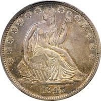 1843 Seated Liberty Half Dollar (50c) Obverse Image