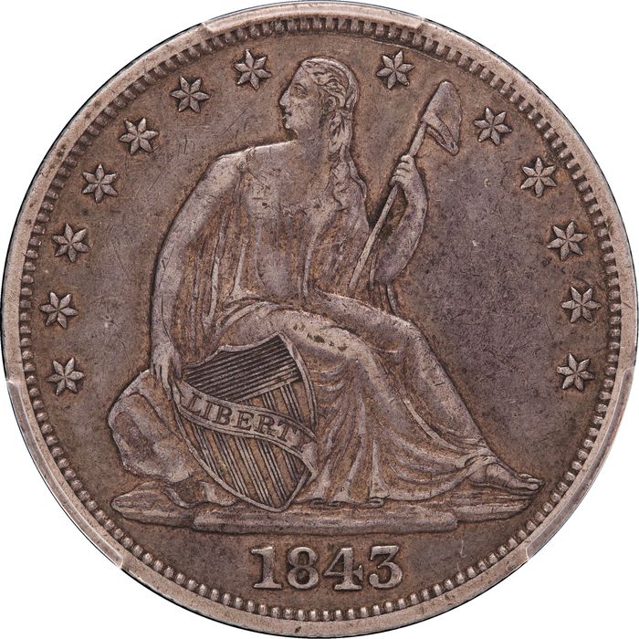 1843 Seated Liberty Half Dollar (50c) Obverse Image