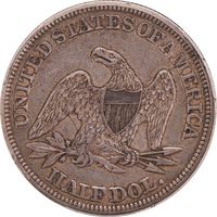 1843 Seated Liberty Half Dollar (50c) Reverse Image