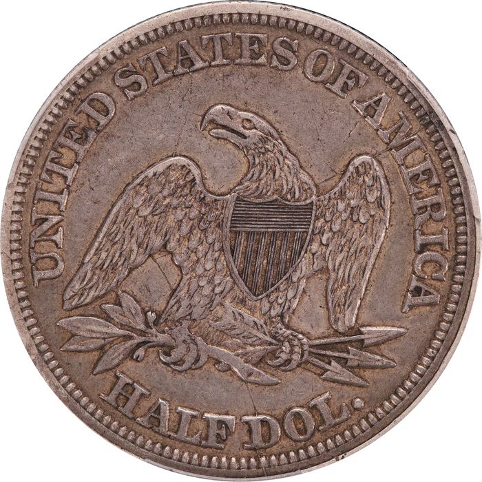 1843 Seated Liberty Half Dollar (50c) Reverse Image
